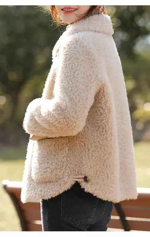 Tajiyane 2021 eleganckie kurtki damskie jesień zima strzyżenie owiec płaszcze moda wełna zamszowa kurtka Abrigos Mujer Invierno Gmm764