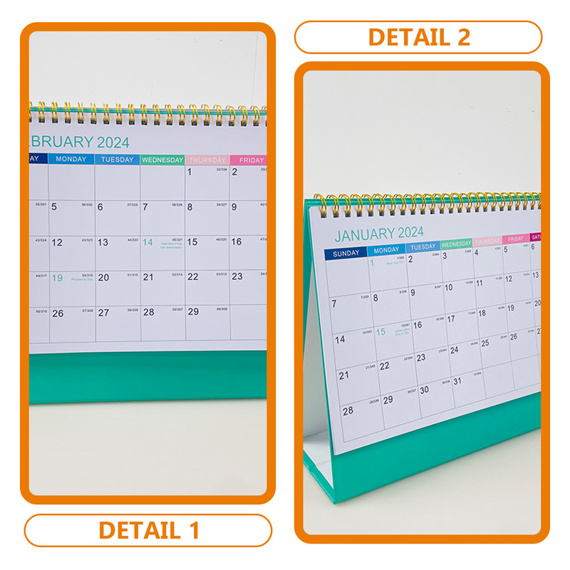 Flipped Desk Kalender Spiral kalender Büro kalender Freistehender Kalender Desktop-Kalender