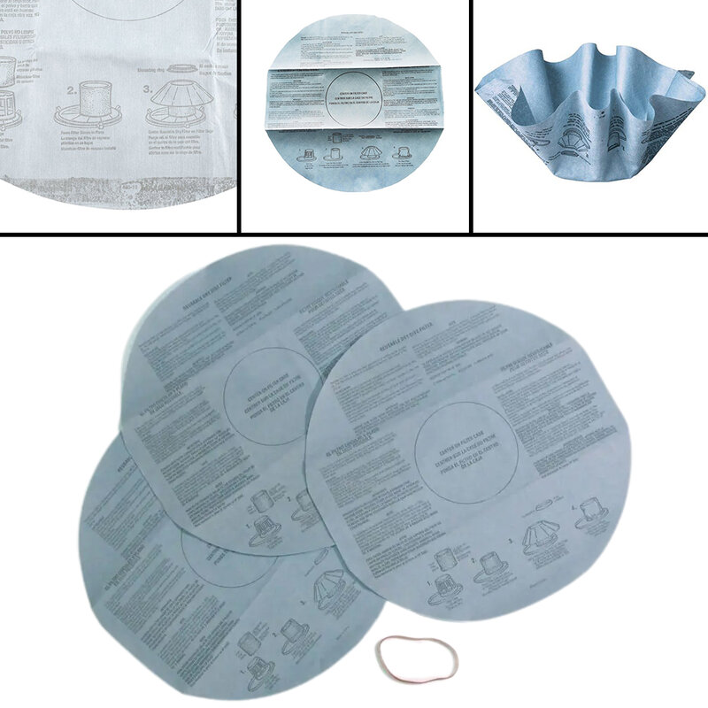 Sacos de papel a vácuo úmido e seco, filtro de disco reutilizável, ferramentas de limpeza doméstica, 90137, 3pcs
