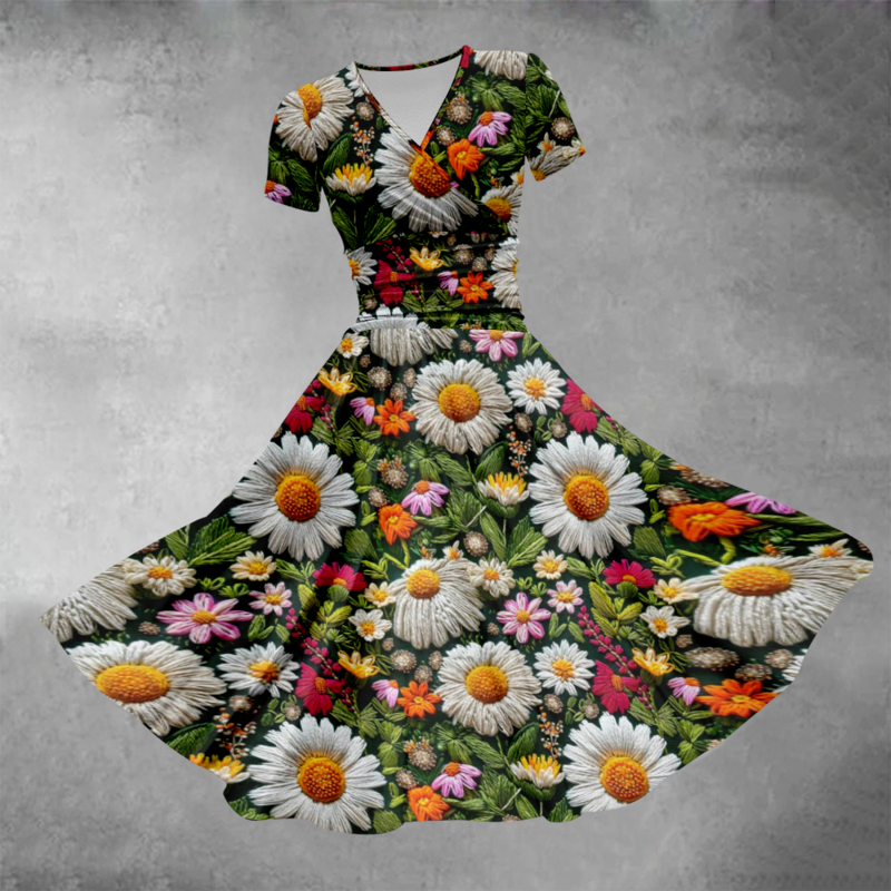 Sommerkleid Blumen mode Vestido Luxus stilvolle Abendkleider Frauen Mädchen Party kleid übergroße elegante Roben Kleider 2024