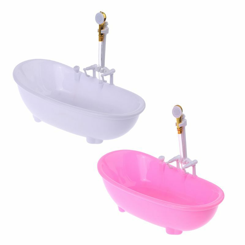 1/6 casa bonecas miniaturas banheira elétrica móveis acessórios do banheiro crianças pr dropship