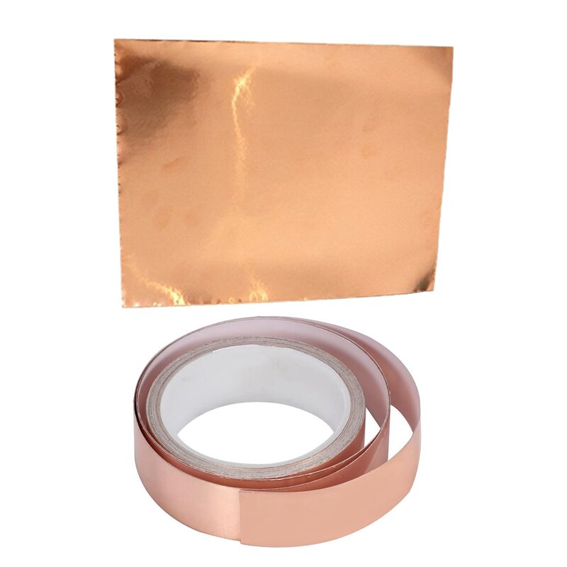 Cinta adhesiva de lámina de cobre, herramienta de barrera de caracol, blindaje EMI, multiusos, 22. 5x30cm, 30Mm x 10m