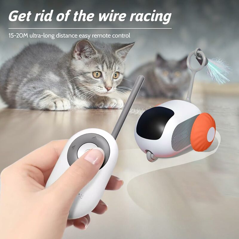 Mainan kucing listrik pintar Remote Control, mainan kucing interaktif untuk kucing dalam ruangan, mainan mobil seluler otomatis gravitasi, mainan tikus kucing