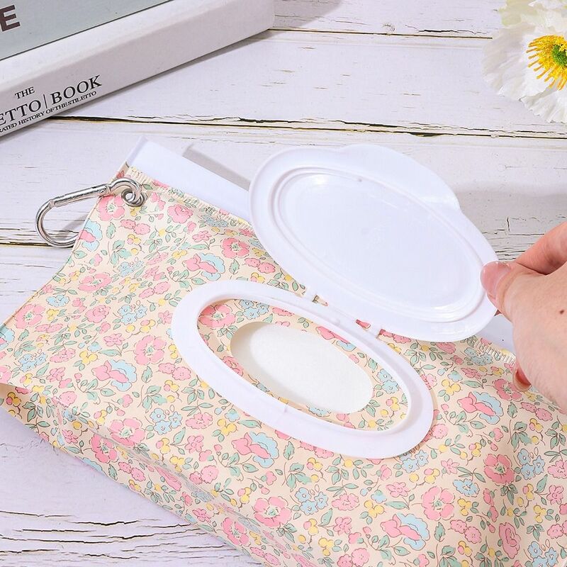 Tas tisu basah penutup lipat mode dengan gesper EVA kantong kosmetik portabel dapat diisi ulang Aksesori kereta bayi rumah