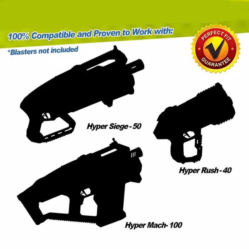 AmmoBullets de Fluorescência Luminosa para Toy Gun Espuma PU Balls, Recarga de 1,45 cm, Compatível com Hyper Guns, Glow at Dark Game