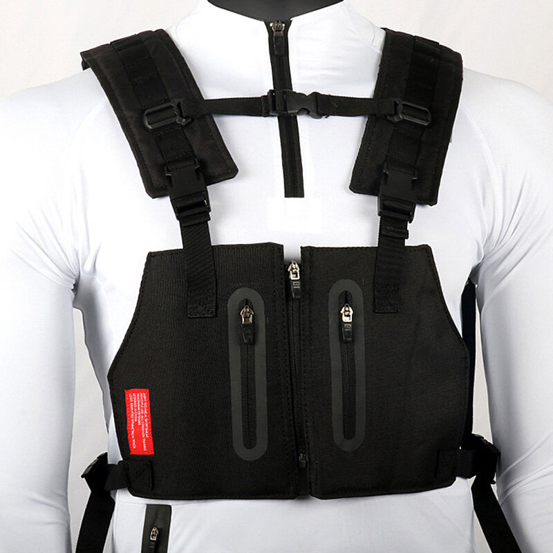 Bolso de pecho para hombre, chaleco táctico reflectante, impermeable, para teléfono móvil, riñonera de seguridad con múltiples bolsillos, antirrobo