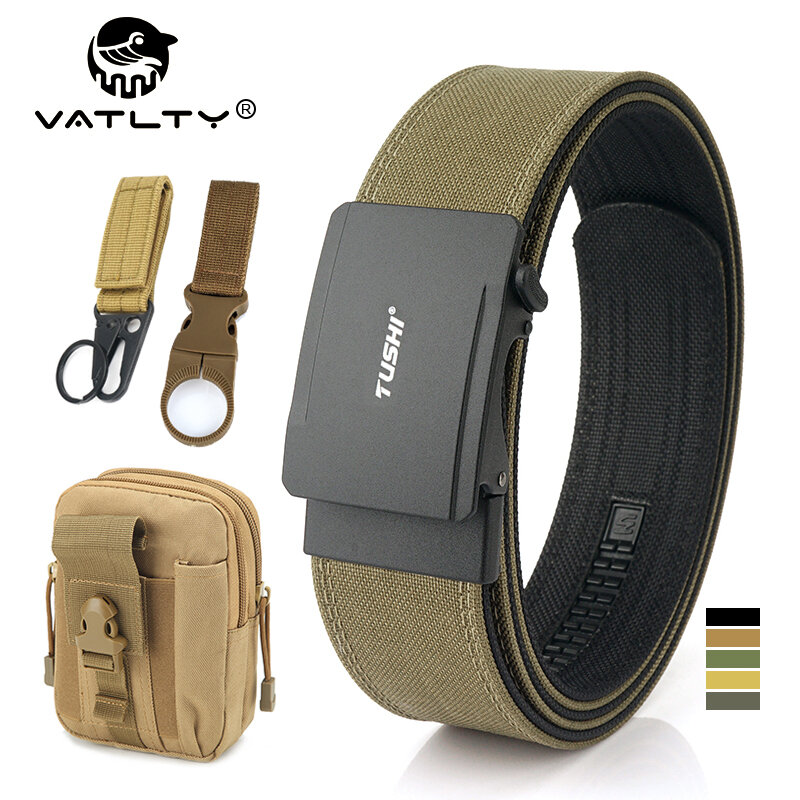 VATLTY-حزام عسكري تكتيكي للرجال ، سبيكة التلقائي مشبك ، حزام واجب الشرطة ، IPSC بندقية حزام ، 1100D ، الرسمية ، حقيقية ، 4.3 سنتيمتر