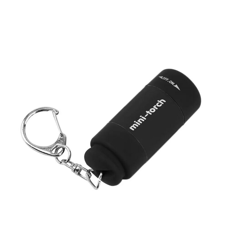 Mini llavero linterna recargable por USB, 0,5 W, 25LM, portátil, linterna eléctrica compacta para acampar al aire libre
