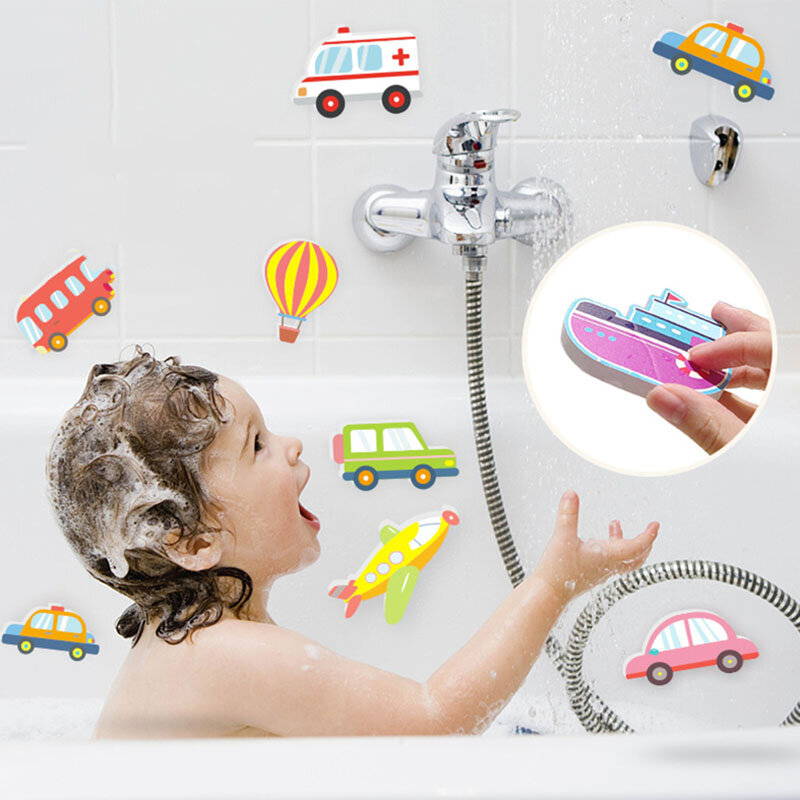 Zabawki do kąpieli dla niemowląt samochody łódź poznawcza pływająca zabawka pianka EVA Puzzle zabawki do kąpieli dla dzieci dzieci łazienka zagraj w zestaw do zabawy w wodzie zabawki