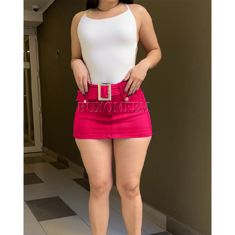 2024 New Summer Stylish Tight Miniskrit Slim Fit Adjustable Colorful Short Skrits with Belt Individualretro Unique Home Wear