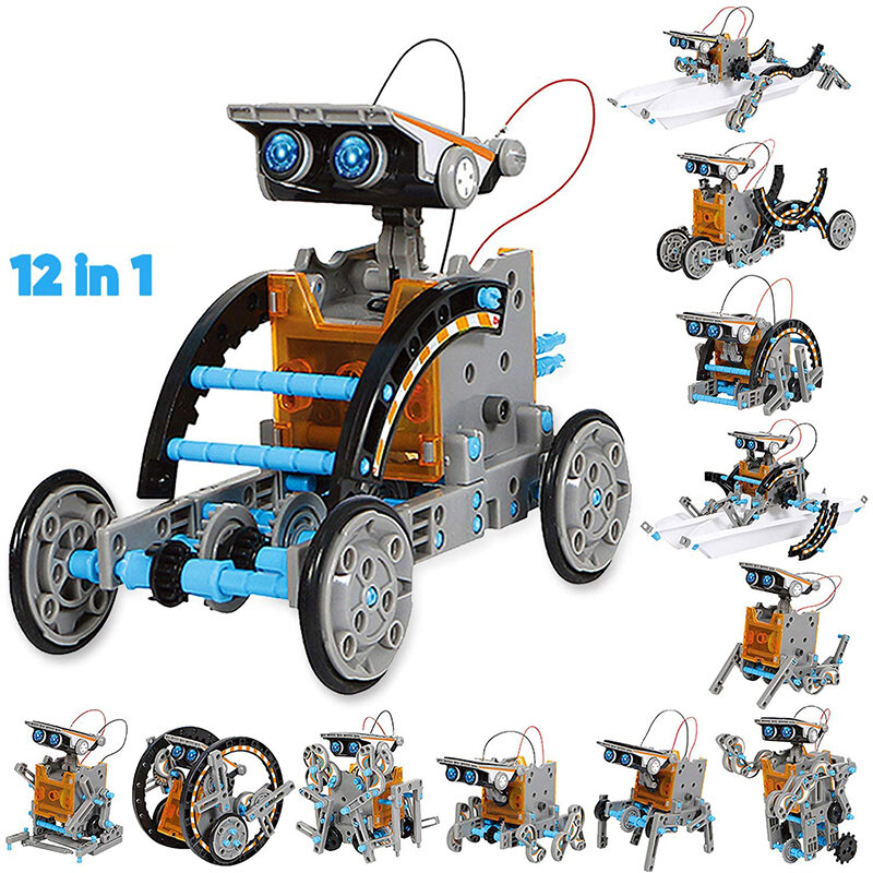 Robot Solar 12 en 1, experimento de ciencia, juguete de bricolaje, herramienta de aprendizaje alimentada por construcción, Robots educativos, artilugios tecnológicos, regalos