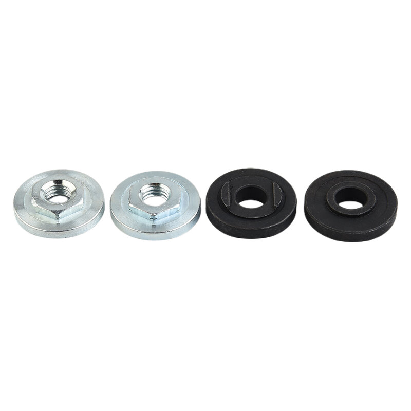 Tools Pressure Plate Polisher Hexagon Nut Anti-wear Black+Silver 4pcs For Type 100 Angle Grinder Metal Brand New