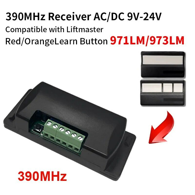 371LM 373LM 971LM 973LM 81LM 4335E 94335E Universal Receiver for Liftmaster/Chamberlain Garage Door Openers 433.92MHz 390MHz