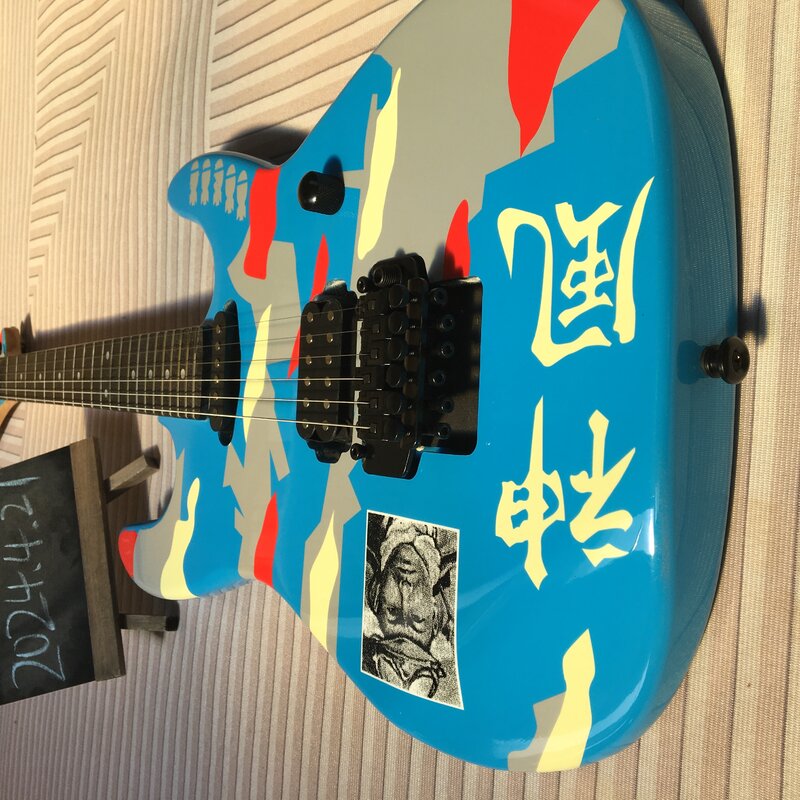 Guitarra elétrica com 6 cordas em estoque, guitarra de corpo mogno, encomendar diretamente, azul, frete grátis