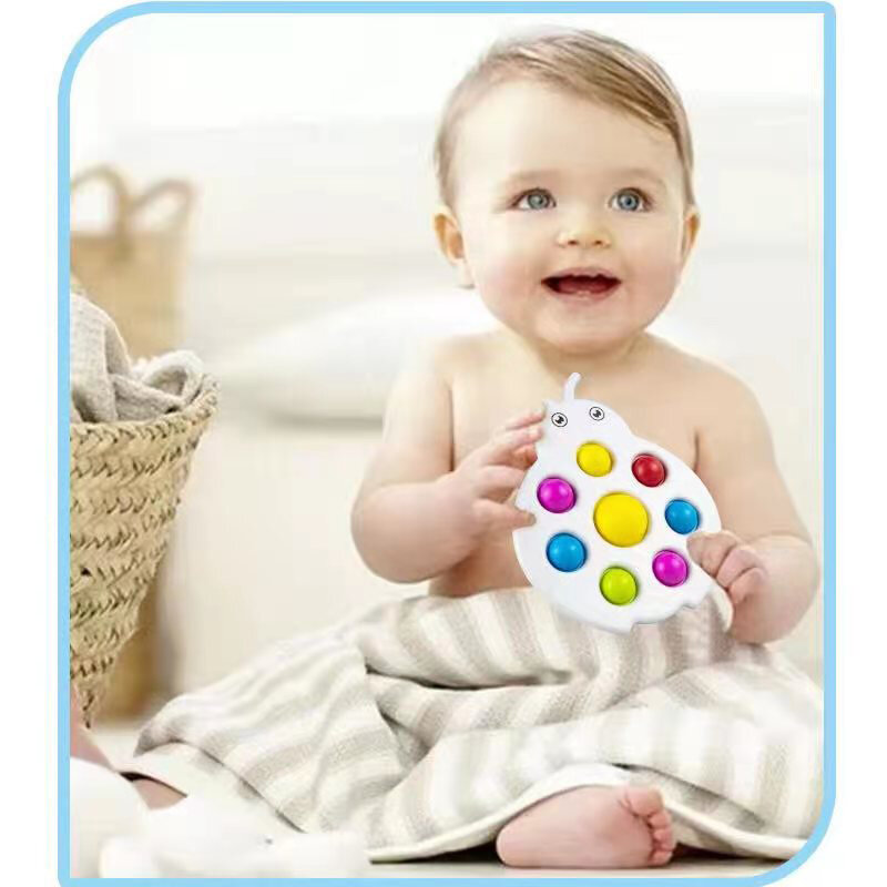Divertenti giocattoli Fidget giocattolo Antistress cartone animato Silicone Push Bubble semplice fossetta sensoriale giocattolo colorato educazione precoce per i bambini