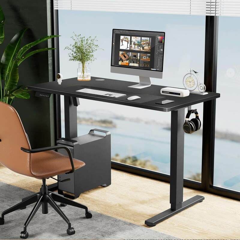 Scrivania elettrica regolabile in altezza, scrivania ergonomica per Computer Sit to Stand, scrivania nera, 48 ''x 24"