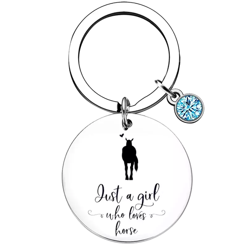 Hot Just A Girl Who Loves Horses Key Chain Ring Horse Lover Gift keychains pendant Gift