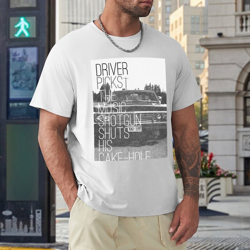 O motorista escolhe a música... T-shirt do vintage camiseta oversized t shirt Anime t-shirt camisetas personalizadas projetar seus próprios homens roupas