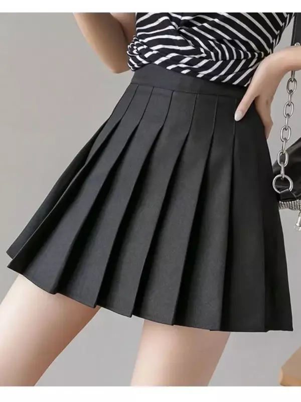 Y2k Sweet Girl White Pleated Mini Skirts Women Korean Style High Waist School Short Pleated Japanese Pink Skirt