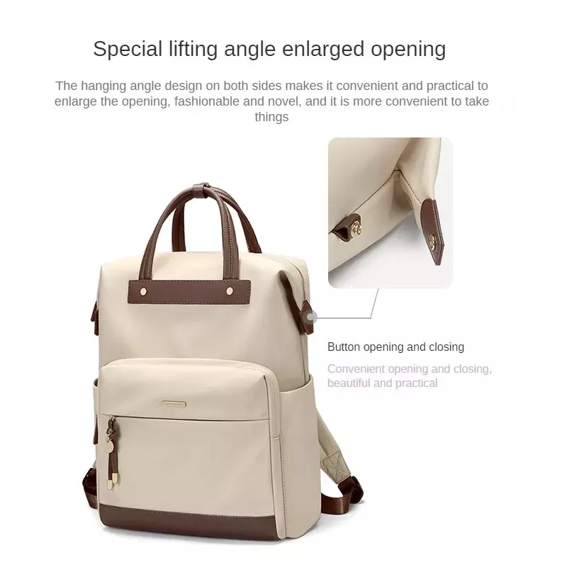 GOLF Ladies Backpack Bags Leather 15.6 Inch Large Capacity Female College Students Commuter Bags Handbags for Women Trending