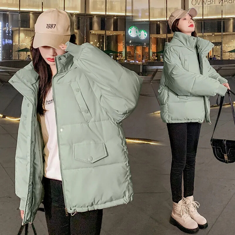 Women's Winter Jacket 2023 New Cotton Puffer Coat Down Padded Jacket Warm Thick Parkas Coat Hooded Outwear Loose Snow Coat