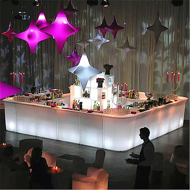 Meja koktail lampu LED Stan Dj meja Bar plastik meja pernikahan Bar Ktv perlengkapan disko Set rumah Bar mebel