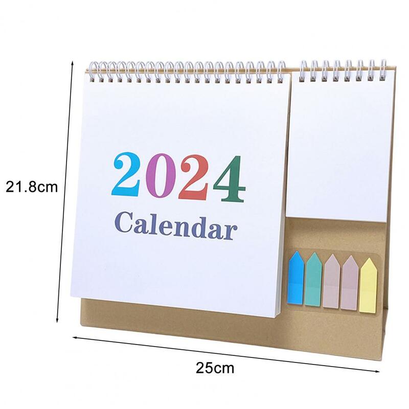 Calendario da tavolo 2024 calendario da tavolo 2024 con rilegatura a doppio filo per la scuola dell'home Office programma di 12 mesi per Desktop per Jan