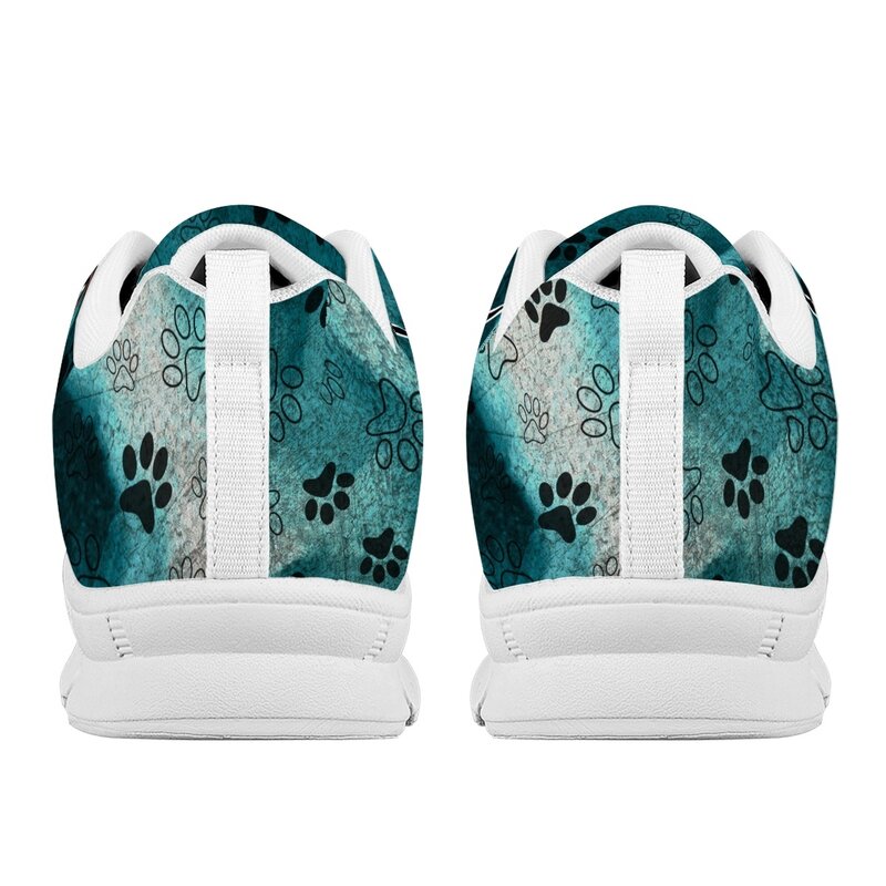 INSTANTARTS-Zapatillas deportivas planas informales para mujer, calzado con estampado de pata de perro, para caminar, talla grande 35-48