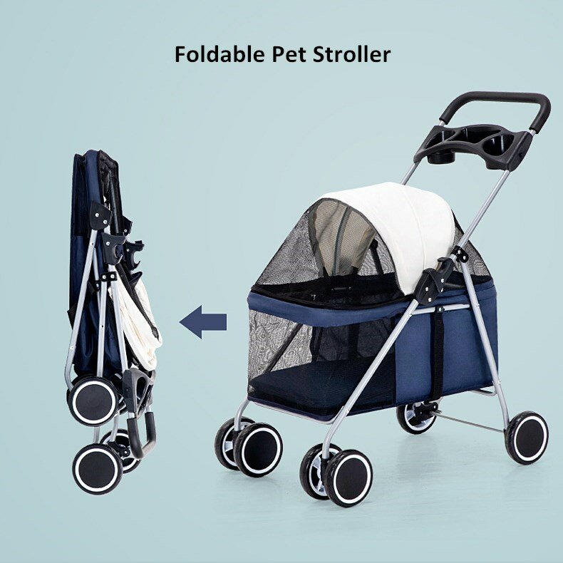 Outdoor Travel Pet Stroller Separable Folding Dog Carrying Bag Pet Stroller with Wheels