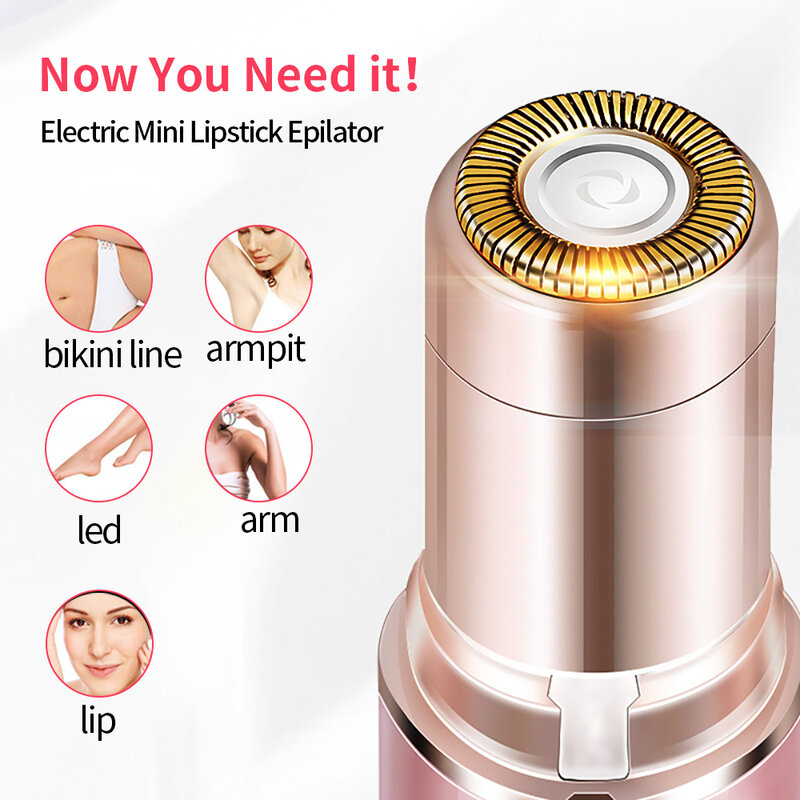 Electric Eyebrow Trimmer Mini Eye Brow Epilator Facial Lipstick Shape Hair Removal Portable Women Painless Razor Shaver Tool