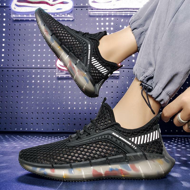 Мужские повседневные спортивные туфли, дышащая удобная обувь на мягкой подошве, модные кроссовки в Корейском стиле для бега, износостойкая рабочая обувь для мальчиков