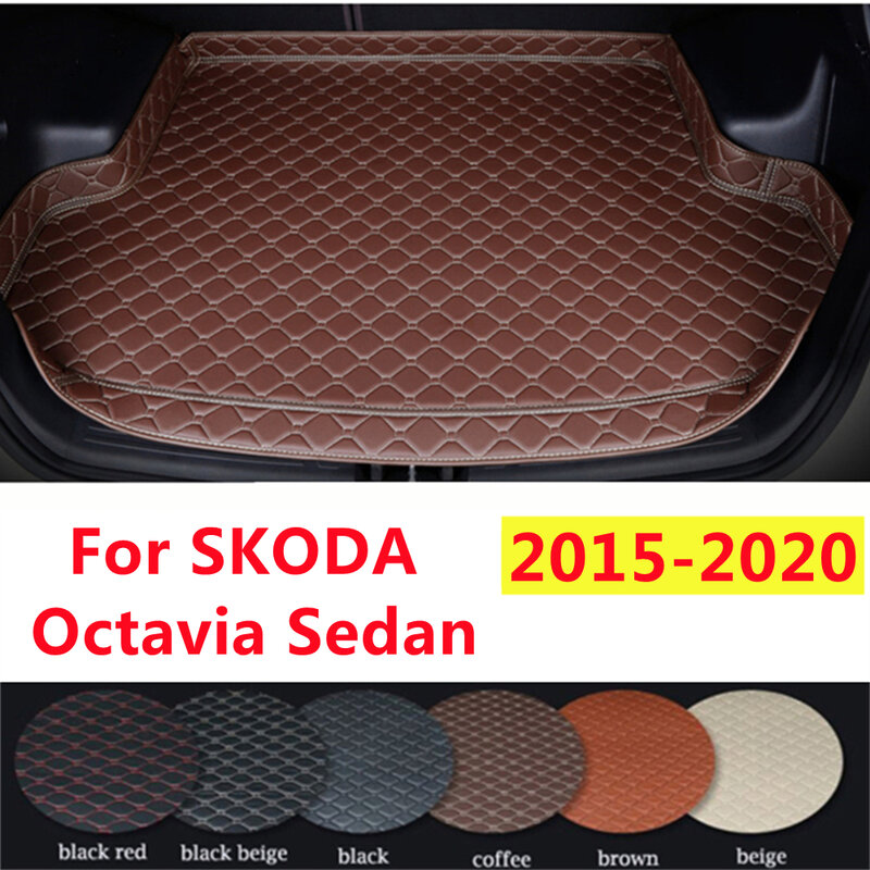 พรมปูพื้นแบบมีซับในสำหรับ Skoda Octavia 2020 19-2015 alas bagasi mobil อุปกรณ์ตกแต่งรถยนต์สัมภาระด้านหลังแบบสั่งตัดตามสภาพอากาศ
