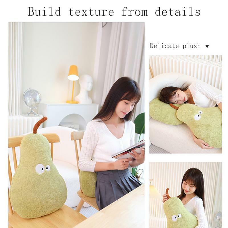 Pear Plush Toy Fruit Throw Pillows Plush Soft Doll Fluffy Pear Decorative Cushion Pillow Hugging Toy home decorations for home