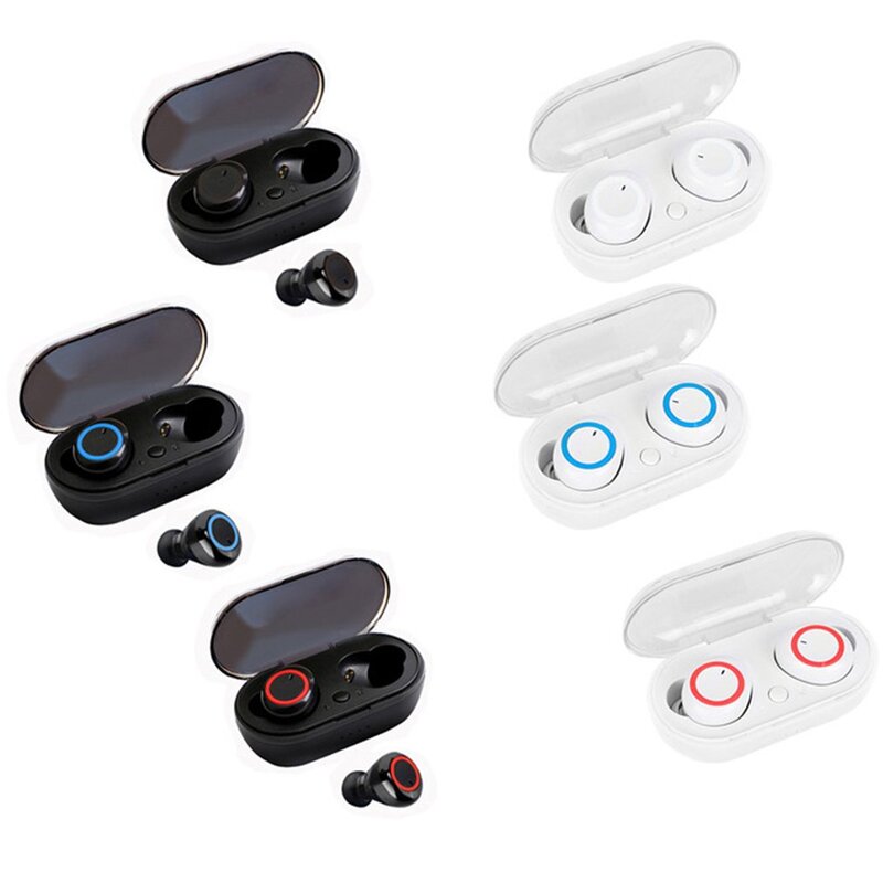 2022 TWS Earphone 5.0 Bluetooth Nirkabel Kontrol Sentuh Headset Stereo 9D dengan Mikrofon Earphone Olahraga Earbud Tahan Air Tampilan LED