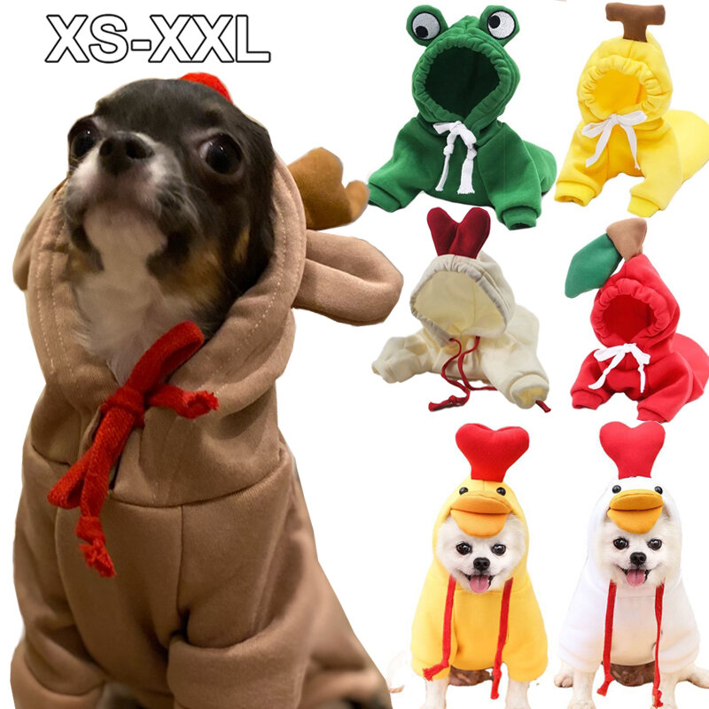Теплая зимняя одежда для собак, милое плюшевое пальто, толстовки, костюм для щенка, кота, французского бульдога, чихуахуа, Рождественская одежда