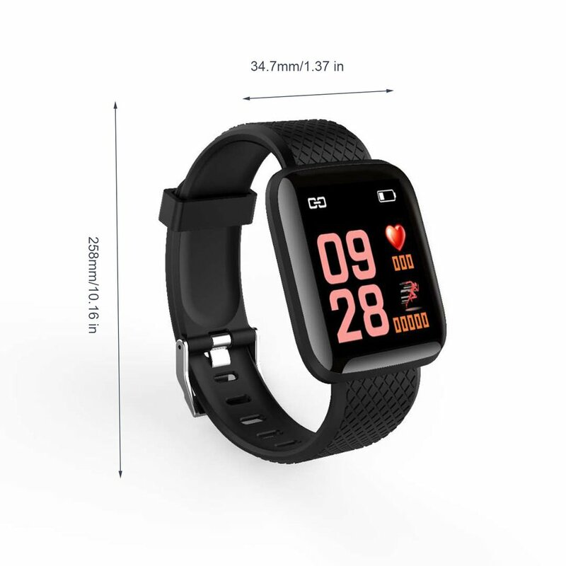 116 Plus Digital Smart Watch schermo a colori da 1.3 pollici impermeabile sport Bluetooth cardiofrequenzimetro Fitness Activity Tracker Smart Watch
