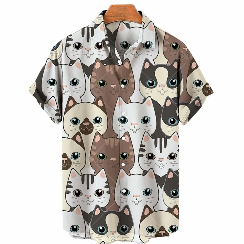 Unisex Anime Shirts 2022 Hawaiian Shirt Men Woemn Men's Clothing Cartoon Style 3d Print Shirts Summer Loose Short Sleeve Top 5xl