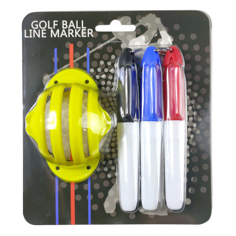 Golf Ball Line Maker 7 colori ABS opzionale con 3 Pen Aids Line 1 Set 3 Line Marker Stencil accessori per attrezzature per palline da Golf