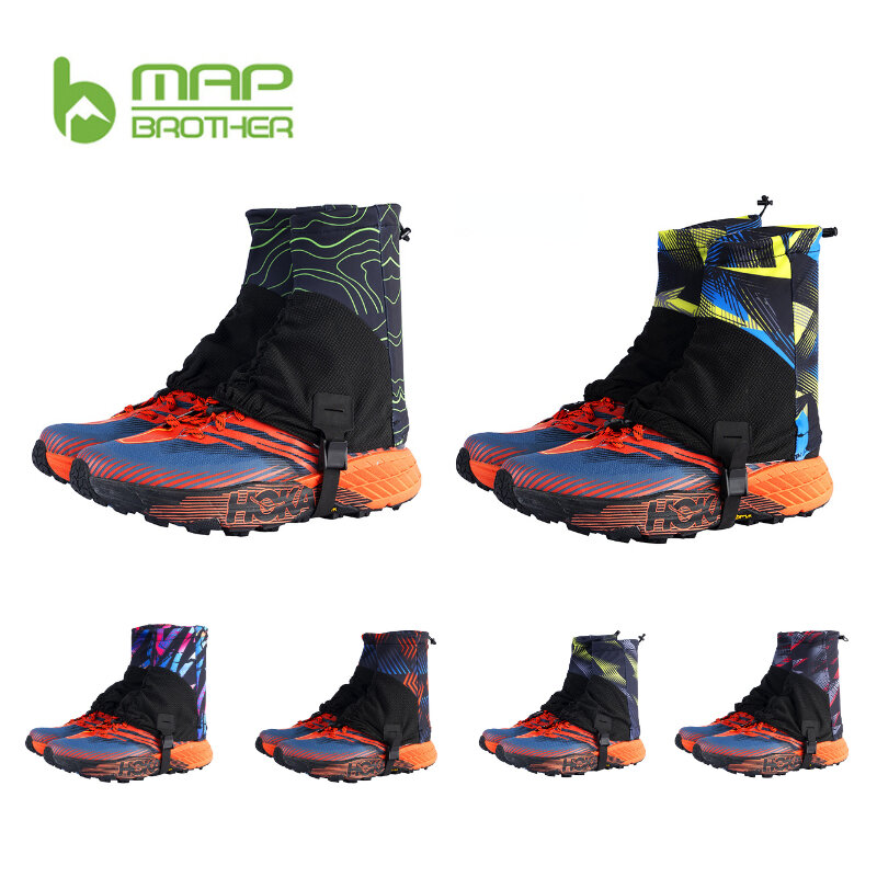 MAP BROTHER F1001 야외 남녀공용 하이 러닝 트레일 각반 보호, 마라톤 하이킹용 방수 신발 커버, 반사 기능