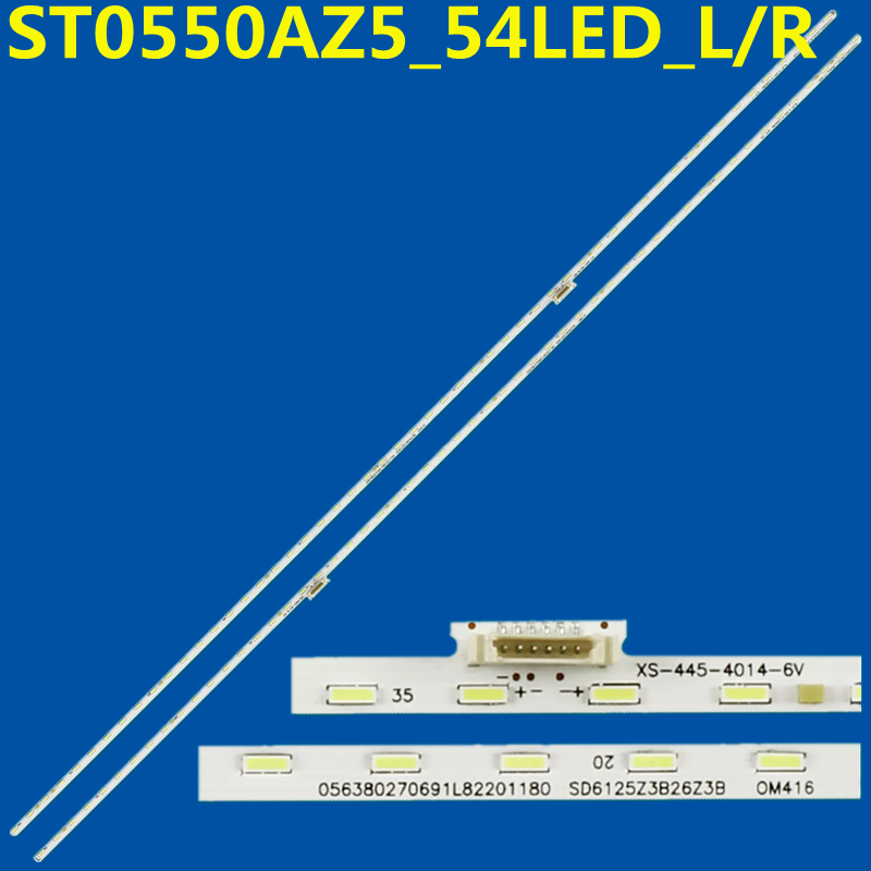 Bande de rétroéclairage LED 603mm 54 lampes pour ST0550AS0 ST0550AZ5 _ 54LED _ L/R _ REV00 XBR-55X850G KD-55XG8596 KD-55U8G Vcape QWME06 Vcape QWME08