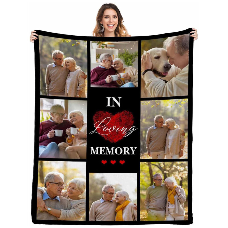 Commemorative photo blankets customized in our hearts, used for commemoration, personalized love memory blankets