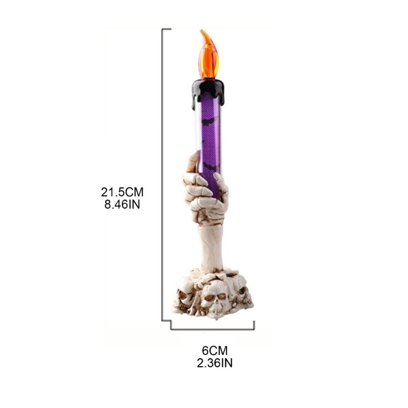 Halloween Horror Skeleton Hand Flameless Candle Light Halloween Skull Party Lamps Glowing Skull Hand LED Candlestick
