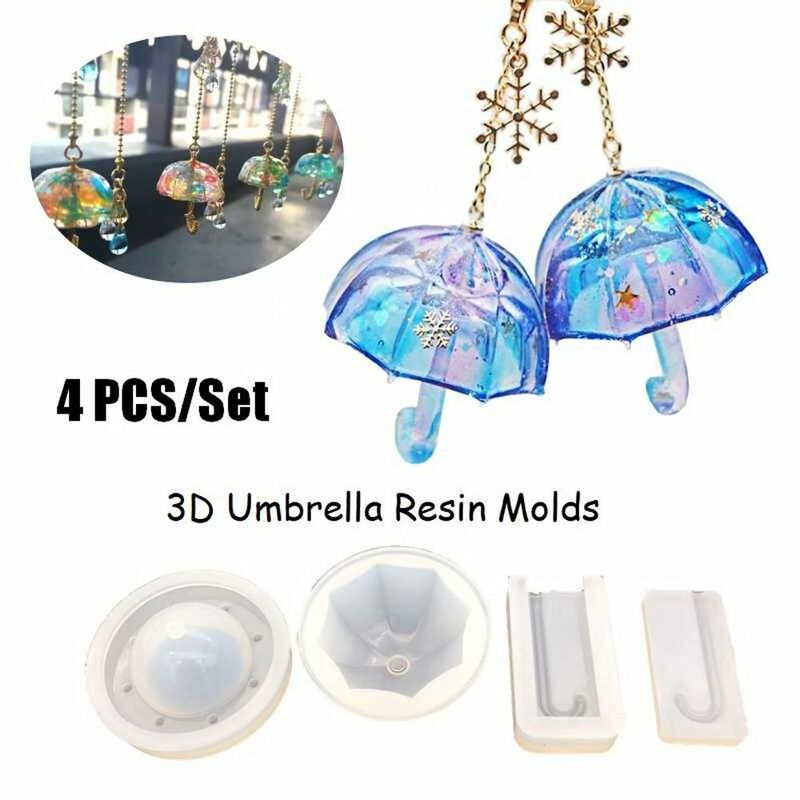 Umbrella Em Forma De Molde De Resina UV, Pingente DIY Epóxi, Ferramenta De Fazer Jóias, Molde de Resina UV, 3D Bonito