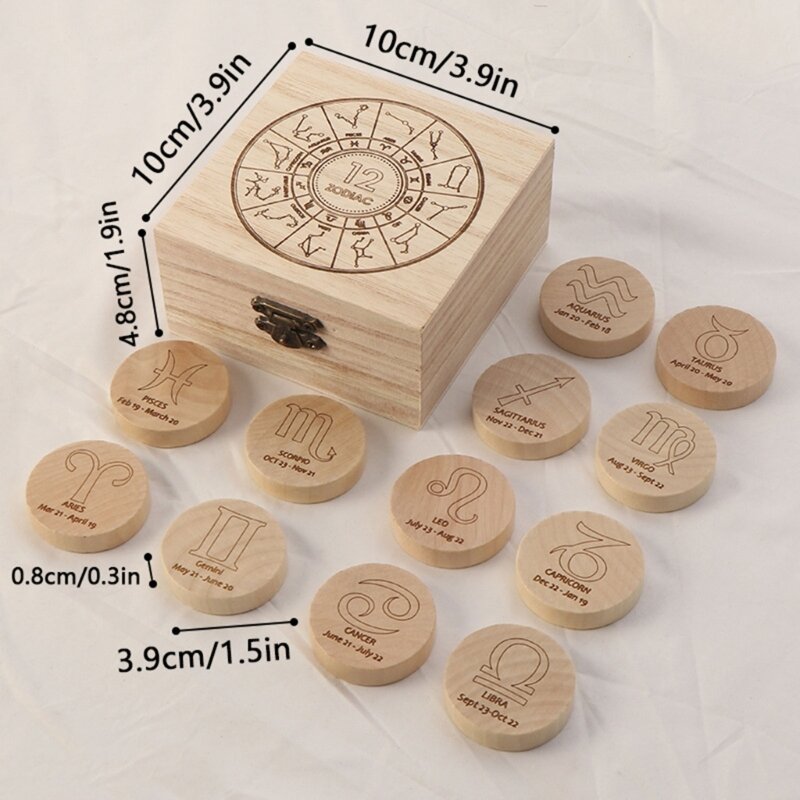 Woodcut Rune Stones Family Board Game Props Divinations Handmade Rune Games