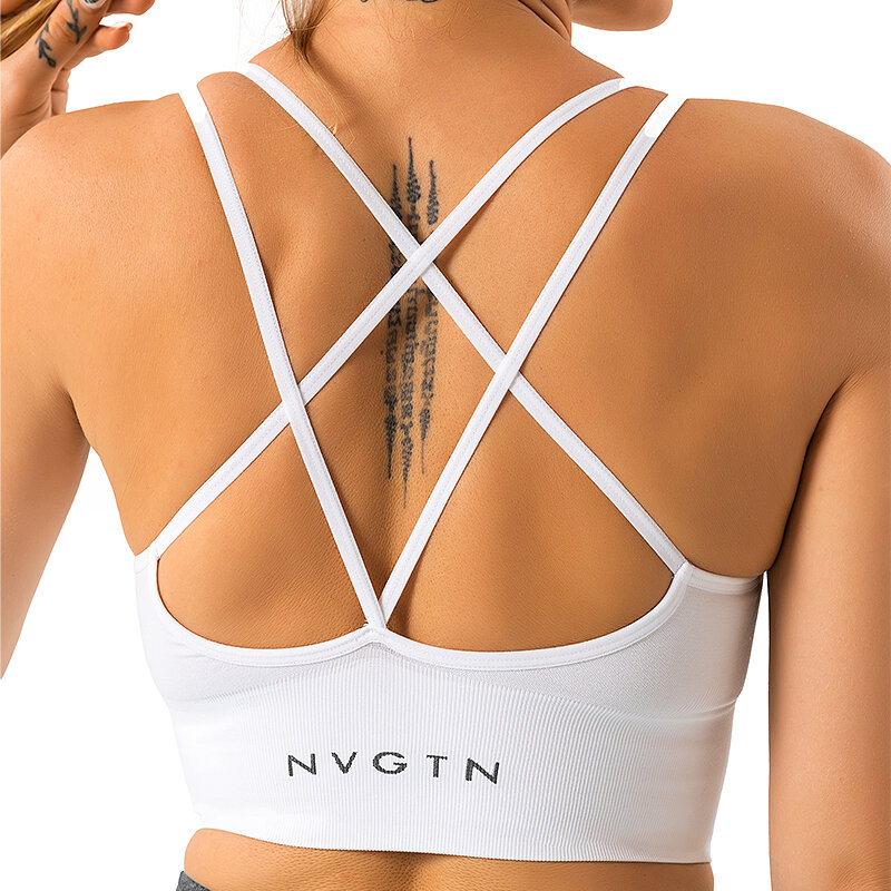 Nvgtn-Sujetador sin costuras para mujer, Top de licra, elástico, transpirable, realce de pecho, ropa interior deportiva de ocio