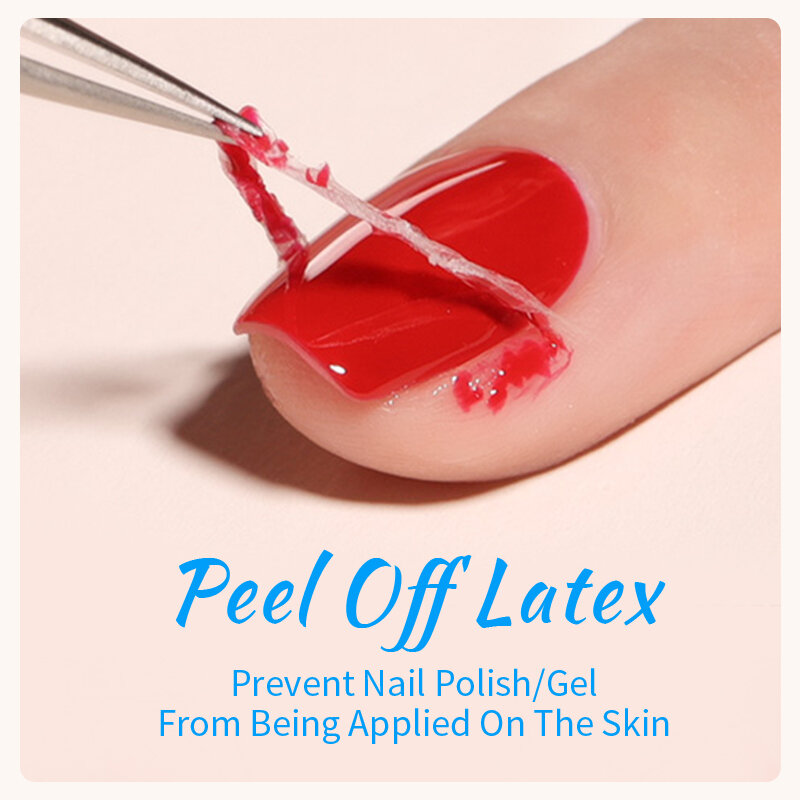 Bozlin 15Ml Nagellak Vloeibare Peel Off Latex Anti-Bevriezing Cuticle Nail Skin Protector Top Base Matte Jas geur-Gratis Nail