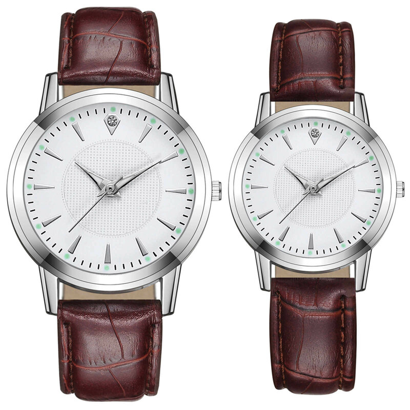 Quartz Watch com aço inoxidável Dial para senhoras, relógios de luxo, pulseira casual, moda, 2PCs