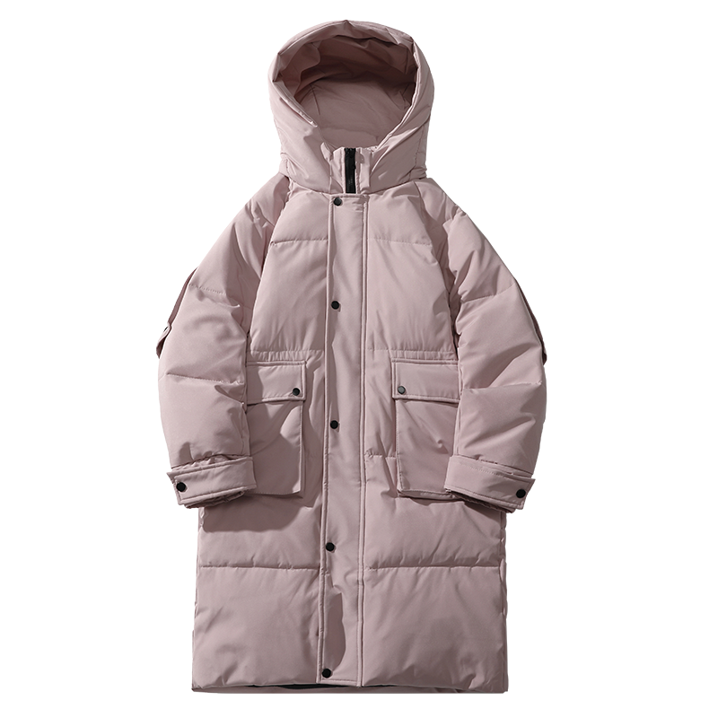 Chaqueta gruesa con capucha para hombre, abrigo largo holgado de plumón de pato blanco, ropa de invierno, 2023