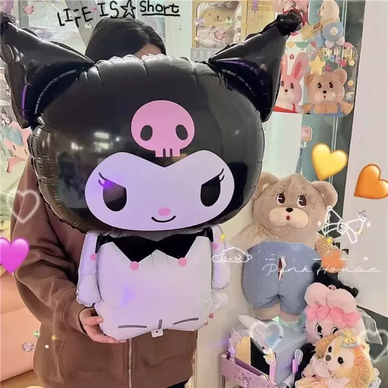 Sanrio Kawaii Kitty Cat Kuromi Pom Pom Purin Cinnamoroll Melody Aluminum Film Balloon  Birthday Party Cartoon Decoration