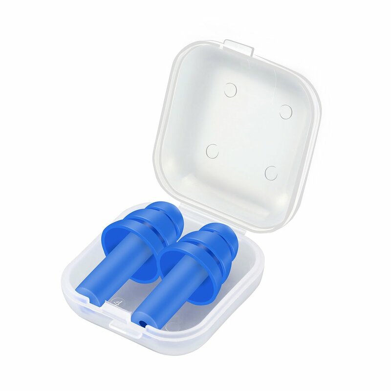 Tampões auriculares macios do silicone com caixa de armazenamento Isolamento acústico Proteção auricular Tampões anti-ruído Espuma macia Redução de ruído 1 par